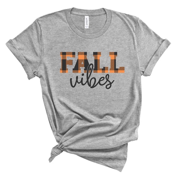 Bella Canvas Tops - Fall Vibes Graphic Tee - Super Soft Bella + Canvas